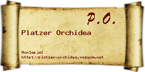 Platzer Orchidea névjegykártya